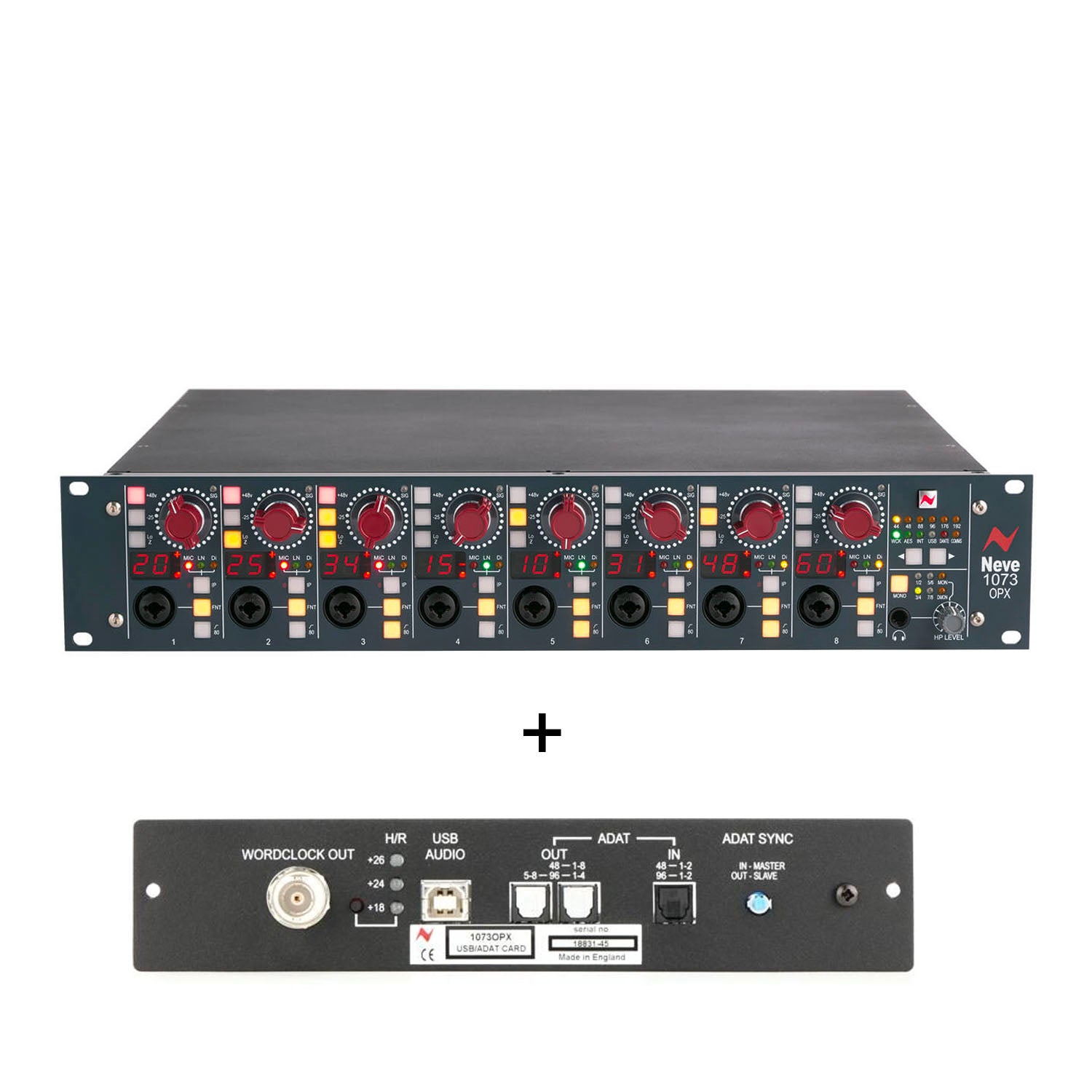 Neve 1073OPX 8-channel Microphone / Line Preamp with USB/ADAT Option Card