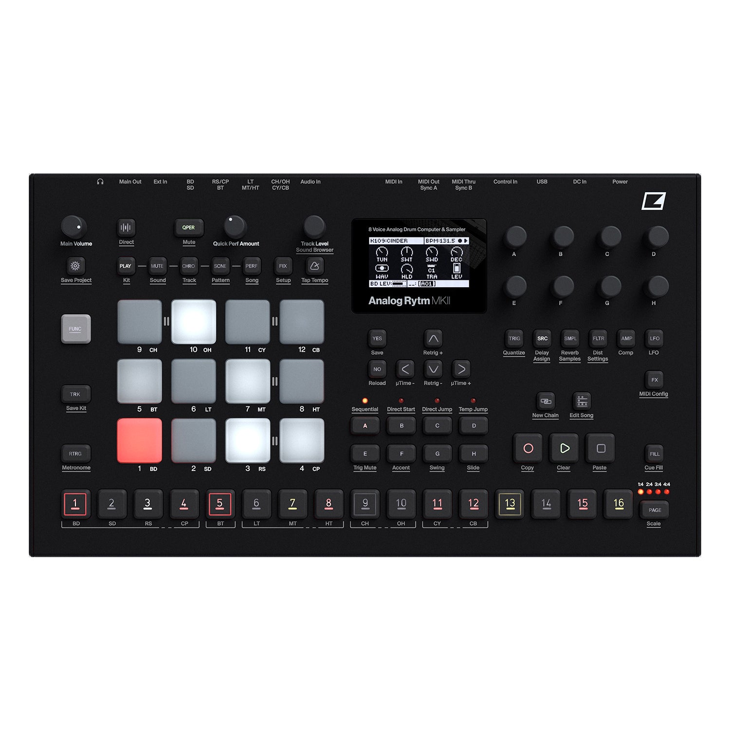 Elektron Analog Rytm MKII Black 8-voice Drum Computer